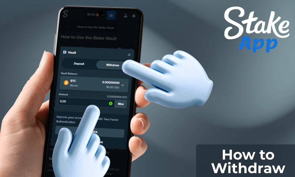 Step-by-step instructions for withdrawing funds in the Stake app